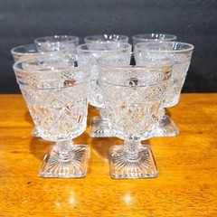 Imperial Glass ‘Cape Cod’ Clear Glass Footed Water Goblets Vintage Elegant Glass