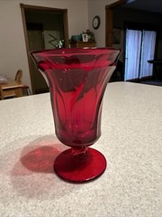 Set of 4 Fostoria JAMESTOWN RUBY RED Water Iced Tea Wine Footed Goblets 6”