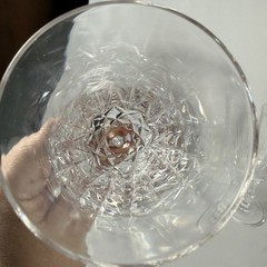 3 Italian Vintage Capri Crystal Champagne Flutes Optic Diamond Cut Faceted Stem