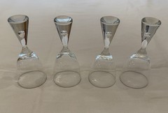 4pc Holmegaard Princess White Wine Glasses 5.5” Denmark Air Bubble Stem Vintage