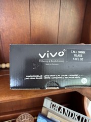 vivo Tall Drink Glasses 13 fl oz Set of 2 Clear Glass 8 in Made in Germany