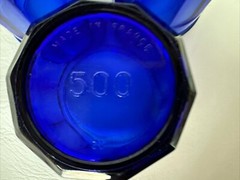 Vintage Lot Of 4 Luminarc Arcoroc 10 Panel Cobalt Blue Glass Tumbler 500 France
