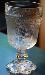 Vtg Set 4 CLEAR BUBBLE FOOT Footed Wine/Juice Glasses BARK TEXTURE Italy 1960s