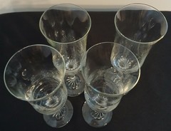 Set Of 4 Dema Glass Renaissance Champagne Flutes~ Beautiful Twisted Stem~England