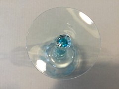 Elegant Glass Morgantown Sunrise Medalion 8″ Blue Water Goblet (3 available)