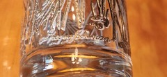 1940s Gregory Duncan WV Glass Co MCM Dandelion Highball Glass 22K Gold
