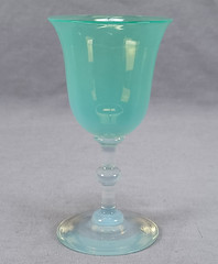 Antique Dorflinger Green Opalescent Opal Glass Wine Glass Circa 1915
