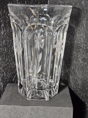 Vintage 6 Panel Cut Glass Octagonal Deep Bottom Drinking Glass 5 Inches