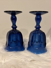 Vintage Old Williamsburg Deep Blue Imperial Glass Goblets – Set of 2