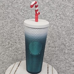 Starbucks Disneyland Studded Holiday Tumbler 24oz Mickey Mouse Candy Cane Cup