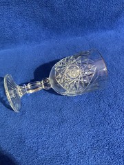 Vintage Libbey Hobstar Star of David Water Wine Ice Tea Goblet Glasses Gold Trim
