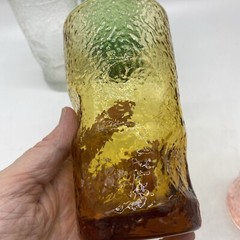 Vintage Bark Textured Dimpled Glasses Tumblers Mid Century