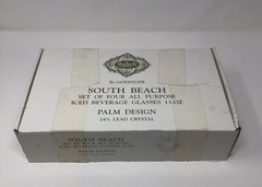 Shannon Crystal By Godinger South Beach Palm Tree Crystal Water Goblets NIB (4)