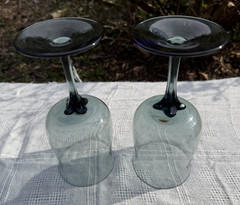 2 Vtg Lenox Crystal SILVER MIST Water Goblet Wine Glass 7 1/4″ ca 1974-1985