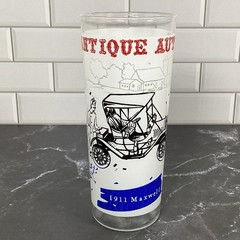 Vtg Anchor Hocking Antique Autos 16 oz Drinking Glass Tumbler 1911 Maxwell 6.5″