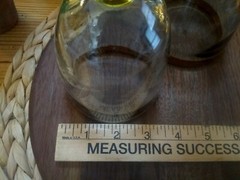 Art Studio Hand Crafted Heavy Glass Goblets Teal W/ Amber Rim & Stem PAIR