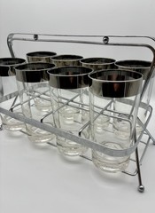 Vintage Dorothy Thorpe Retro style Water Goblet Glasses Carrier MCM Tumblers