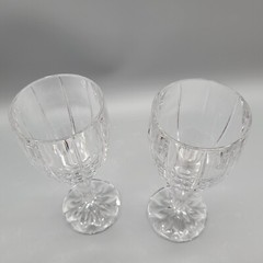Mikasa Berkeley Crystal Water Goblet Set 7 1/4″ Tall Vertical Cut Design