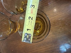 3 ~Vintage~ Libbey Glasses Honey Golden Wave Ripple Optic Tumbler Amber~