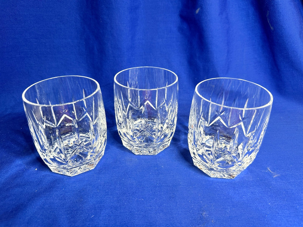 Waterford crystal set of 3 Westhampton pattern double old fashioned tumblers
