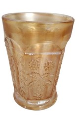 Fenton Butterfly & Berry Marigold Carnival Glass Tumbler Antique c. 1911