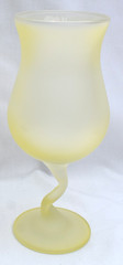 Libbey – Z-STEM – FROSTED YELLOW GOBLET – Zig Zag