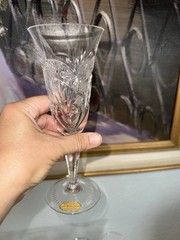 Vintage Hand Cut Crystal Champagne Flutes Set Of 8 Guaranteed Lead Crystal