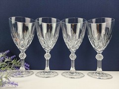 Royal Crystal Rock – Linea Gala Cut Design Faceted Ball 7 1/8″, 4 Water Goblets