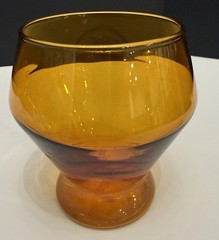 YIELD Retro Millennium 4 Multi-Colored Glasses Goblets Pink Lavender Green Amber