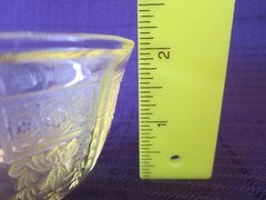 4-HOCKING GLASS CO. Princess Pattern Yellow Topaz Coffee or Tea Cups