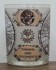 VINTAGE Culver 22K Globe ORBIS GEOGRAPHICA Gold Double Old Fashion Rocks Glasses