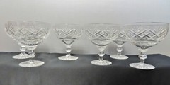 WEBB CORBETT SIGNED SET OF 6 CUT CRYSAL GLASSES MADE IN ENGLAND