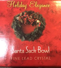 Holiday Elegance Santa Sack Bowl Fine Lead Crystal Christmas Decoration