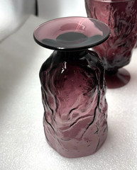 Morgantown Footed 12 Oz. Tumbler Crinkle Seneca Driftwood Amethyst Vtg. Set of 8