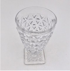 Mt Vernon Imperial Pressed Crystal Crisscross Diamond Square Base Goblet