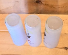 3 Frosted (Tom Collins) glasses with bicycle for 2 picture 2-3/8″W x 6-1/2″H