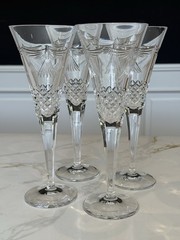 4 Waterford Crystal Millennium Collection Champagne Peace Dove Toasting Flute