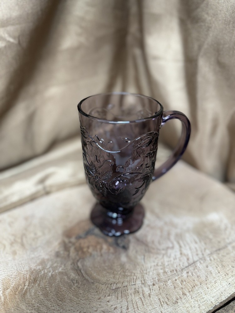 (1) 14oz Princess House Fantasia Amethyst Cafe Mug, Purple Crystal #5286