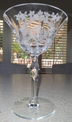 heisey etched cocktail glass, gorgeous pattern, excellent condition, rare find