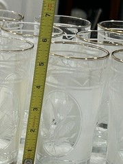 Vintage Hazel Atlas Hazelware White Wheat Cameo Glassware Set of 8