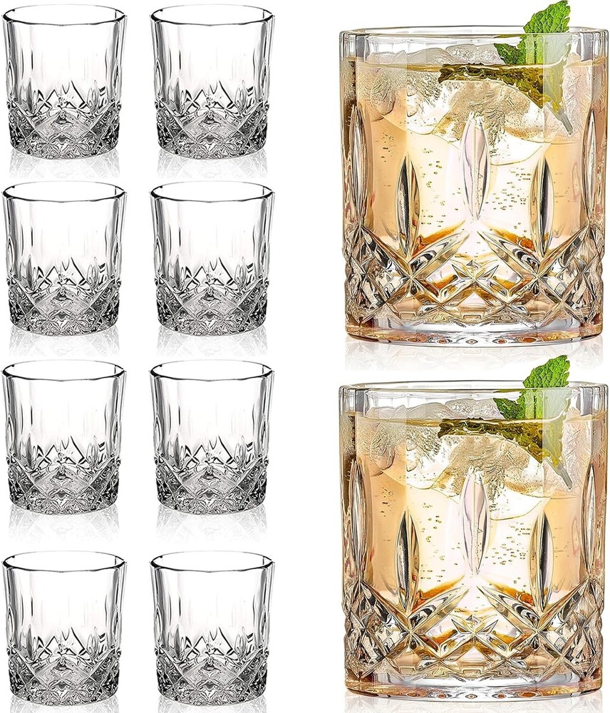 «Double Old Fashioned Glasses Crystal Scotch Whiskey Crystal Set of 8