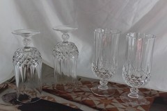 4 Cristal d’Arques France “LONGCHAMP” 11.75oz Iced Tea Goblets