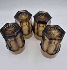 MCM Imperial Old Williamsburg Ohio Smokey Brown MCM Glassware lot of 4 vintage