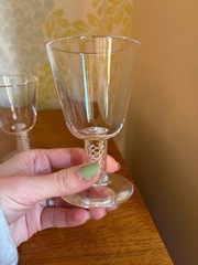 Steuben Crystal Air Twist Stem Wine Glasses, Pattern 8011, Set of 8