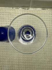 Set of 2 CRISTAL D’ARQUES-DURAND Casual Setting Sapphire Wine Glasses 7 5/8”