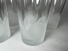 SET OF 6 CRISTAL D’ ARQUES FLORENCE FROSTED PETALS HIGHBALL GLASSES 5 3/8 IN