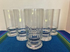 1 ONE Vtg DANSK Designs Gustav Crystal Highball Glass Paneled Clear France
