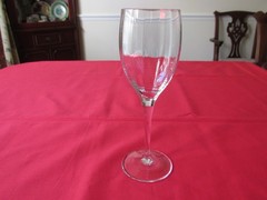 Set of 4 Vintage Clear Panel Optic Blown Crystal Wine Glasses 7 1/2″