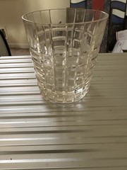 TIFFANY & Co 3-5/8″ PLAID DOUBLE OLD FASHIONED WHISKEY TUMBLER GLASS
