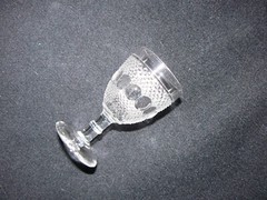 Dewdrop and Raindrop cordial clear non-flint Kokomo Glass Co. #50 circa 1902